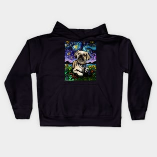 Shih Tzu Night 3 (full image) Kids Hoodie